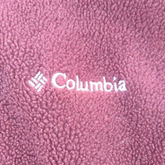 Columbia Fleece Front Zippered Jacket, Size Large, Burgundy - Picture 3 of 14